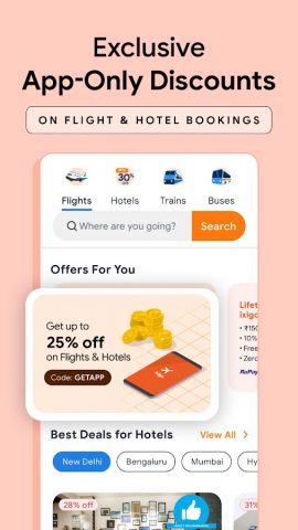 ixigo: Flight & Hotel Booking для Android — скриншот 1