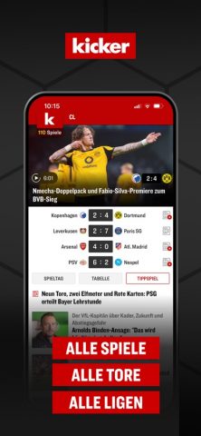 kicker Fußball News для iOS — скриншот 1