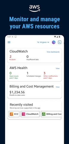AWS Console для Android — скриншот 1