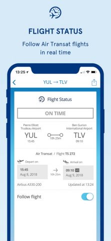 Air Transat для iOS — скриншот 2