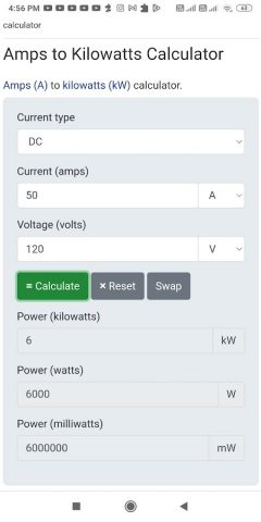 Amps to Kilowatts Calculator для Android — скриншот 2
