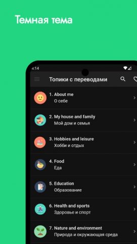 Английские топики и глаголы для Android — скриншот 5
