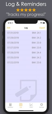 BMI Calculator Body Mass Index для iOS — скриншот 2