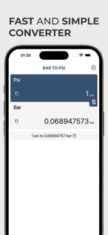 Bar to Psi Converter для iOS — скриншот 1