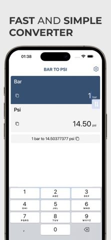 Bar to Psi Converter для iOS — скриншот 4