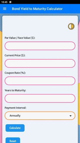 Bond Calculator для Android — скриншот 1