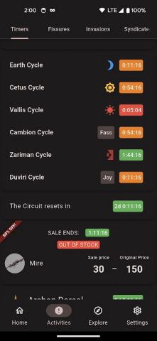 Cephalon Navis — Warframe hub для Android — скриншот 3