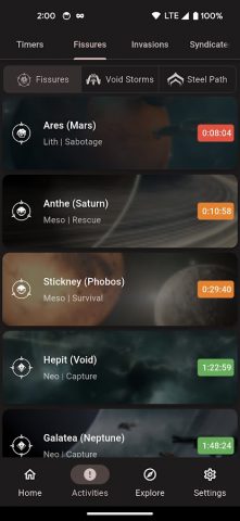 Cephalon Navis — Warframe hub для Android — скриншот 4