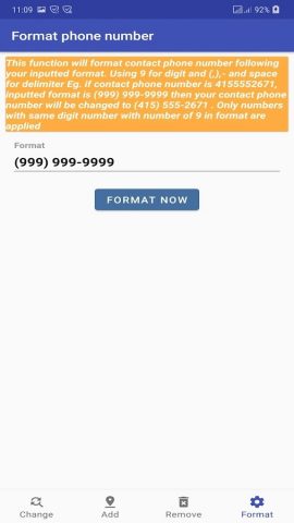 Contacts Prefix Fixer для Android — скриншот 4