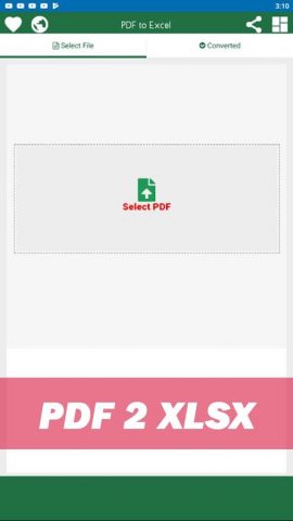 Convert PDF to XLSX для Android — скриншот 2
