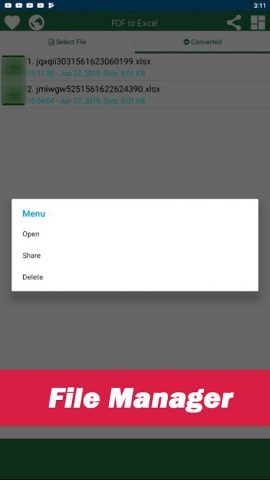 Convert PDF to XLSX для Android — скриншот 4