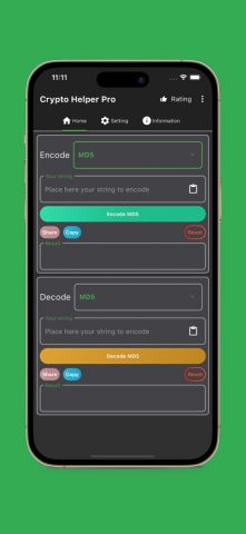 Crypto Helper — Hash MD5 SHA для iOS — скриншот 1