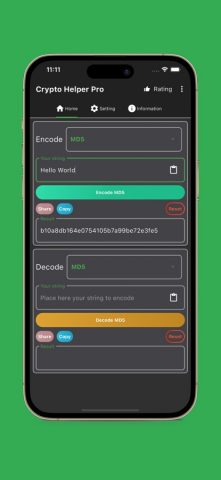 Crypto Helper — Hash MD5 SHA для iOS — скриншот 2