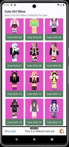 Cute Skins Girls for Minecraft для Android — скриншот 2