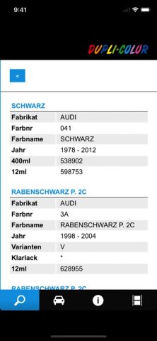 DUPLI-COLOR Farbsuchprogramm для iOS — скриншот 2