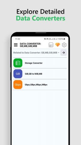 Data Converter: GB,MB,GiB,MiB для Android — скриншот 1
