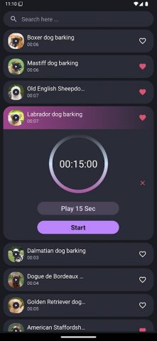 Dog Barking Sounds для Android — скриншот 2