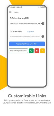 Drive Direct Link Generator для Android — скриншот 2