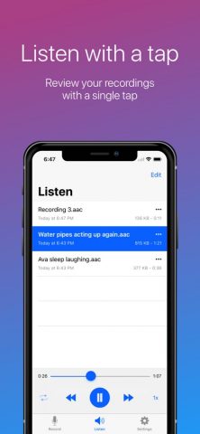 Easy Voice Recorder для iOS — скриншот 2