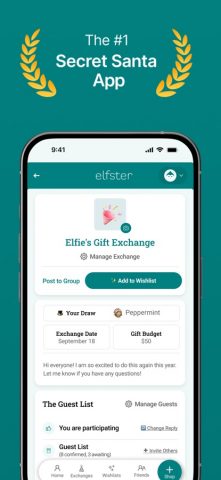 Elfster: The Secret Santa App для iOS — скриншот 1