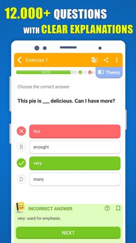 English Grammar Exercises Test для Android — скриншот 1