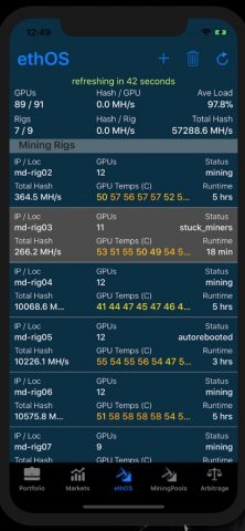 Ethereum Mining Monitor для iOS — скриншот 5