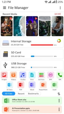 Файловый менеджер для Android — скриншот 1