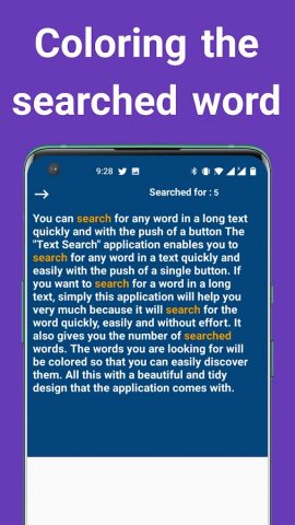 Find a word in text quickly для Android — скриншот 2