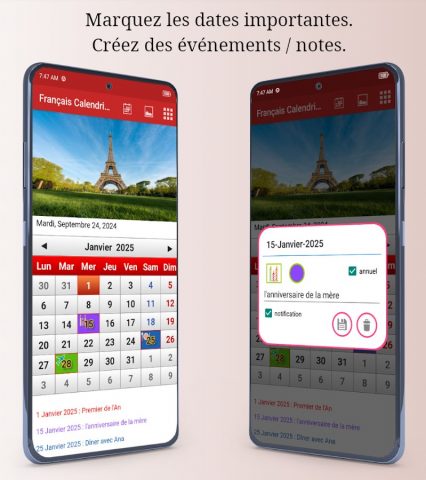 Français Calendrier 2026 для Android — скриншот 2