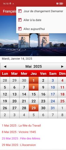 Français Calendrier 2026 для Android — скриншот 4