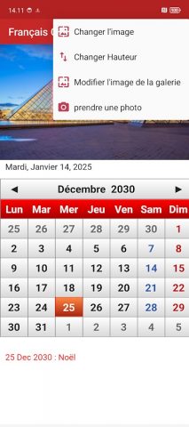 Français Calendrier 2026 для Android — скриншот 5