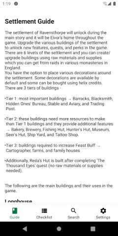 Guide, Checklist — AC Valhalla для Android — скриншот 2