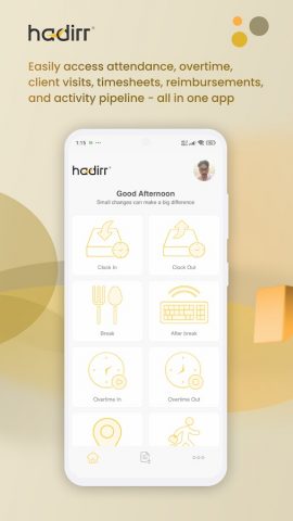 Hadirr | Clock In, Track Sales для Android — скриншот 1