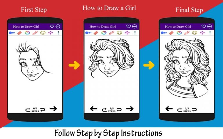 How to Draw Girl Step by Step для Android — скриншот 3