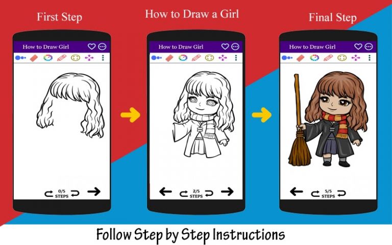 How to Draw Girl Step by Step для Android — скриншот 4