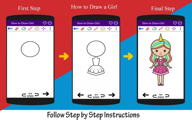 How to Draw Girl Step by Step для Android — скриншот 5