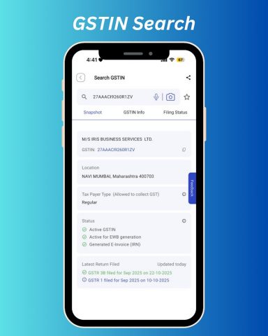 IRIS Peridot GST & MSME App для Android — скриншот 3
