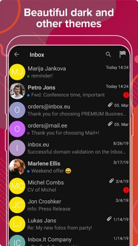 Inbox.la email для Android — скриншот 3