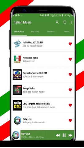 Итальянская музыка для Android — скриншот 2