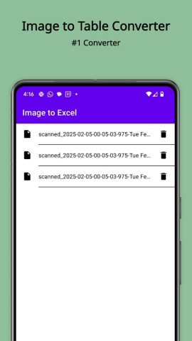 Изображение в, Image to Excel для Android — скриншот 1