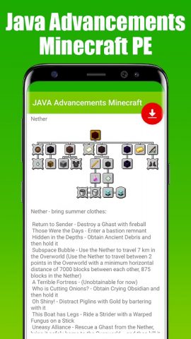 JAVA Advancements Minecraft для Android — скриншот 2