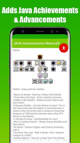 JAVA Advancements Minecraft для Android — скриншот 3