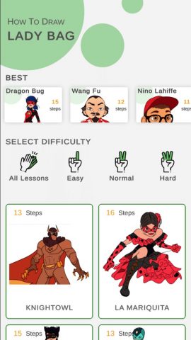Как нарисовать леди баг для Android — скриншот 1