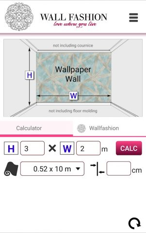 Калькулятор расчета обоев для Android — скриншот 1