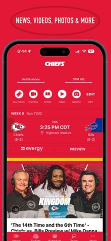 Kansas City Chiefs для iOS — скриншот 2