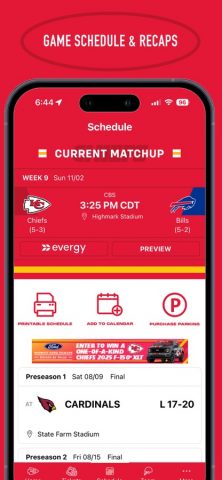 Kansas City Chiefs для iOS — скриншот 5