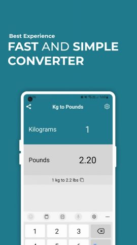 Kg to Lbs — Kilogram to Pound для Android — скриншот 1