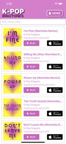 Kpop Ringtones for iPhone для iOS — скриншот 2