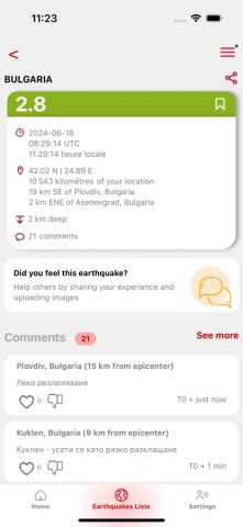 LastQuake для iOS — скриншот 2