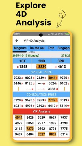 Live 4D Results & 4D Analysis для Android — скриншот 3